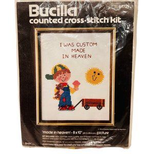 Vintage Bucilla Counted Cross Stitch Kit "Made in Heaven" New/Sealed